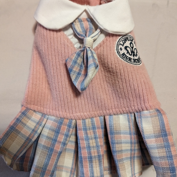 XSmall Dog Dress Preppy School Girl Anime Posh Prep - Picture 1 of 9